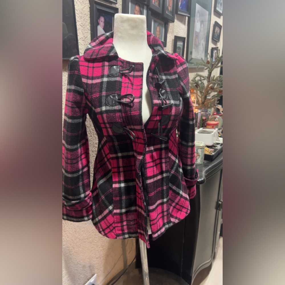 Plaid Pink and Black Kids Jacket